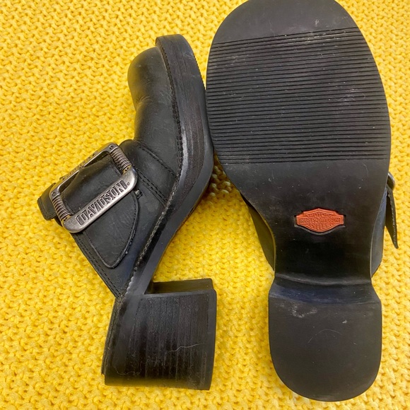 Harley Davidson Motorcycles Women's Size 6.5 Black Leather Clogs - Picture 6 of 6